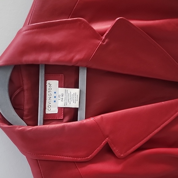 Covington Red Leather Jacket - Picture 2 of 11